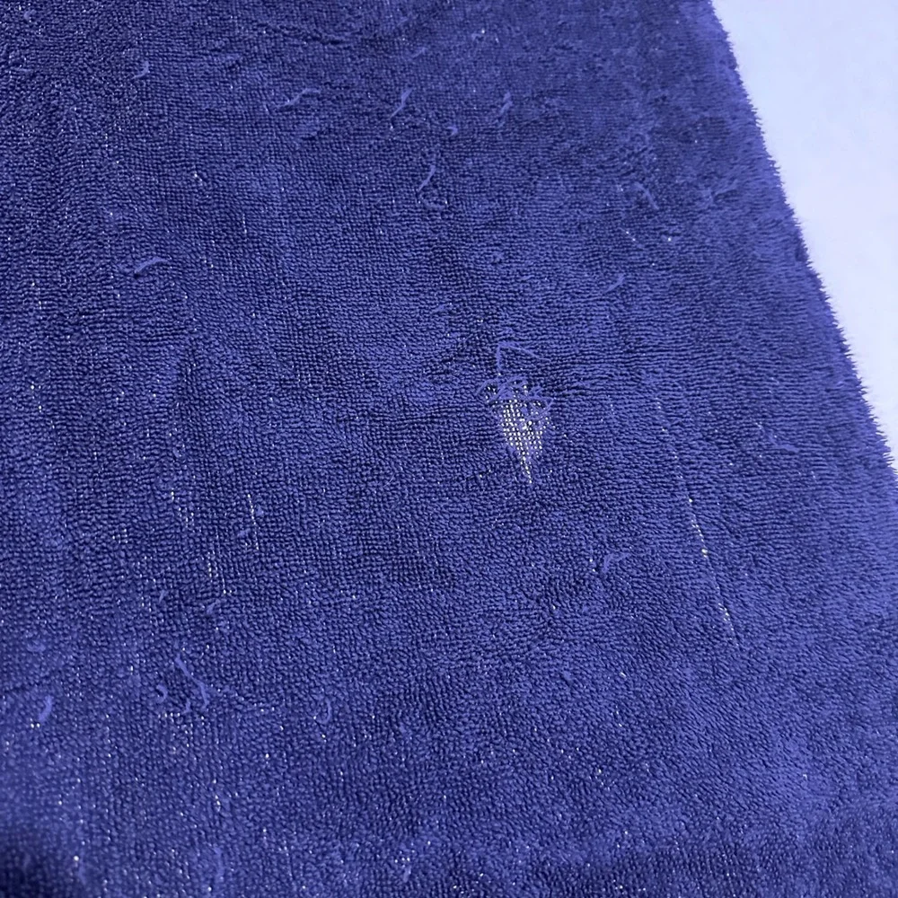 Vintage Polo Ralph Lauren Towel Beach Bath Navy Blue & Yellow Striped Spellout‎